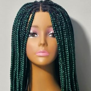 24-inches Forest Green Braided Wig Cap